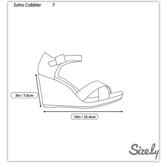 Soho Cobbler Wedge Flip Flops Sandals Black 7 - Picture 9 of 9